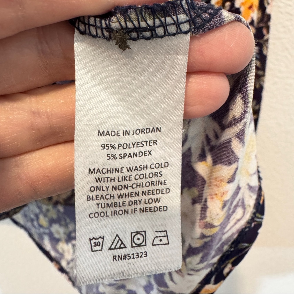 Two by Vince Camuto Floral Boho Blouse Navy Romantic Cottagecore XXL - Picture 6 of 9